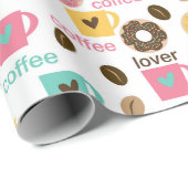 Kaffee- und Donut-Muster Geschenkpapier (Rolleneckpunkt)