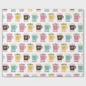 Kaffee- und Donut-Muster  Geschenkpapier (Flach)