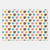 Kaffee- und Donut-Muster Geschenkpapier Set (Vorderseite 3)