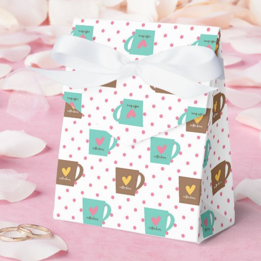 Kaffee- und Donut-Muster Geschenkschachtel (Hochzeit)