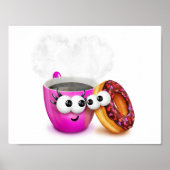 Kaffee und Donut-Poster Poster (Vorne)