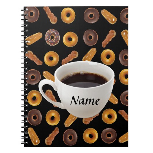 Kaffee und Donuts anpassbar Notizblock (Vorderseite)