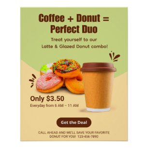Kaffee und Donuts anpassen - das perfekte Duo Poster