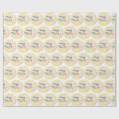 Kaffee und Donuts Geschenkpapier Blassgelb (Flach)