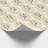 Kaffee und Donuts Geschenkpapier Blassgelb (Ecke)