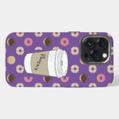 Kaffee und Donuts Individuelle Name iPhone Hülle (Rückseite (Horizontal))