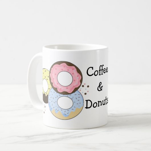 Kaffee und Donuts Kaffeetasse (Vorderseite Links)