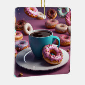 Kaffee und Donuts Keramikornament (Rechts)