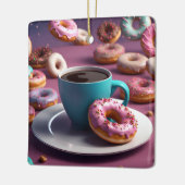 Kaffee und Donuts Keramikornament (Links)