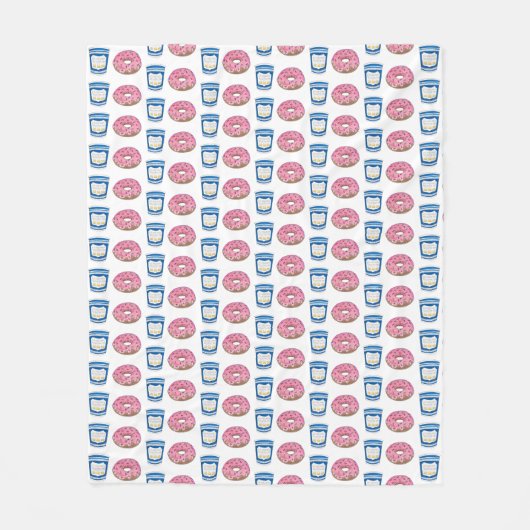 Kaffee und Donuts Mattiertes Doughnut Frühstück Fleecedecke (Vorderseite)