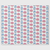 Kaffee und Donuts Mattiertes Doughnut Frühstück Geschenkpapier (Flach)