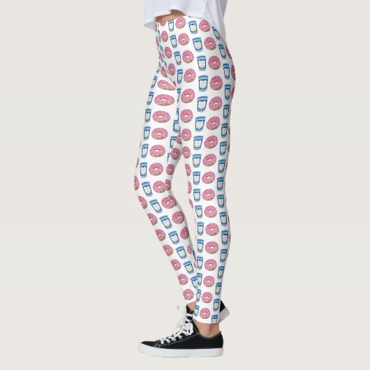 Kaffee und Donuts Mattiertes Doughnut Frühstück Leggings (Links)