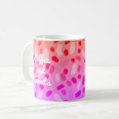 Kaffee und Donuts - mehrfarbiges Festivdesign Kaffeetasse (Vorderseite Links)