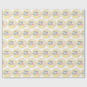 Kaffee und Donuts Packpapier hellgelb (Flach)