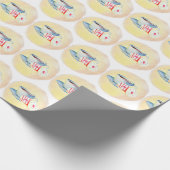 Kaffee und Donuts Packpapier hellgelb (Ecke)