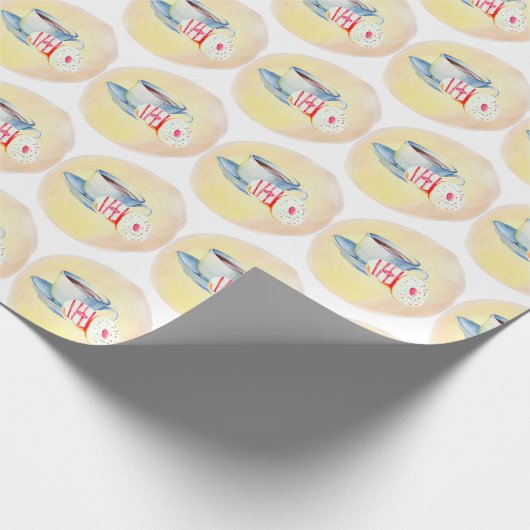 Kaffee und Donuts Packpapier hellgelb (Ecke)