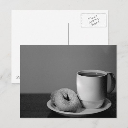 Kaffee und Donuts Postkarte (Vorne/Hinten)