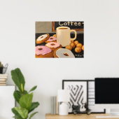 Kaffee und Donuts von Celestine Poster (Heimbüro)