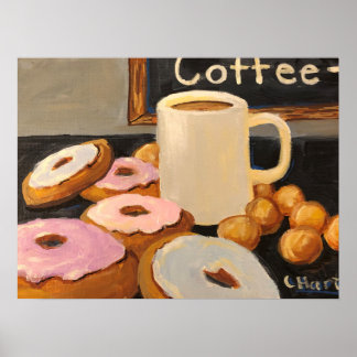 Kaffee und Donuts von Celestine Poster