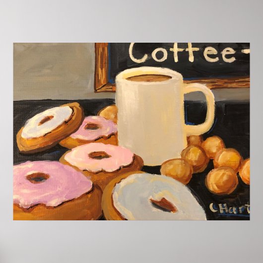 Kaffee und Donuts von Celestine Poster (Vorne)