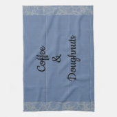 Kaffee und Doughnüsse Geschirrtuch (Vertikal)