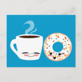 Kaffee und Doughnut Pals Postkarte (Vorderseite)