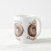 Kaffee und Doughnut personalisiert Kaffeetasse (VorderseiteRechts)