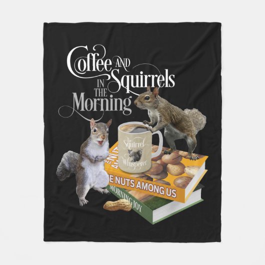 Kaffee und Eichhörnchen - Funny Squirrel Lover Fle Fleecedecke (Vorderseite)