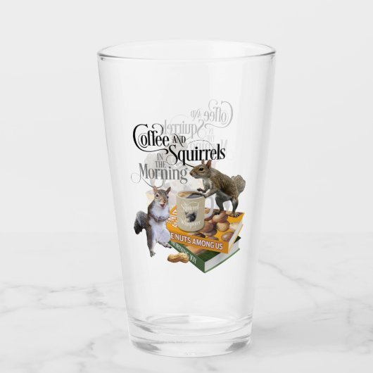Kaffee und Eichhörnchen - Funny Squirrel Lover Glas (Vorderseite)