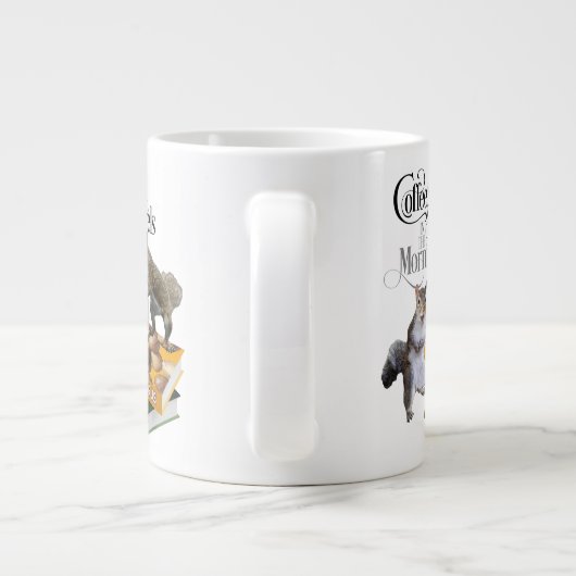 Kaffee und Eichhörnchen - Funny Squirrel Lover Jumbo-Tasse (Rückseite)