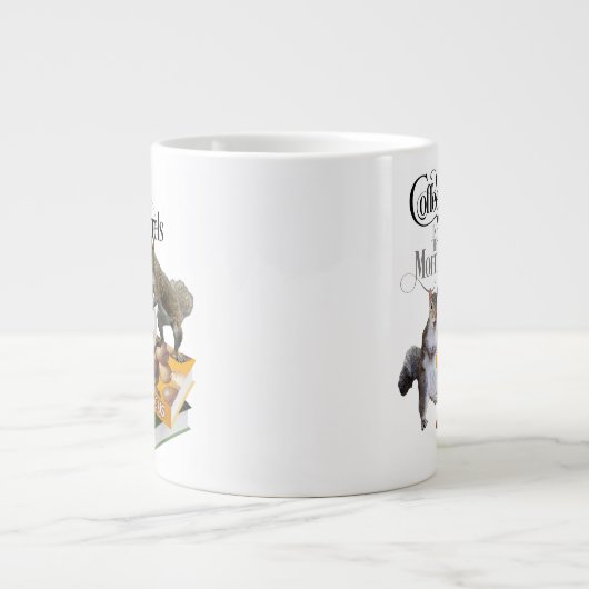 Kaffee und Eichhörnchen - Funny Squirrel Lover Jumbo-Tasse (Vorderseite)