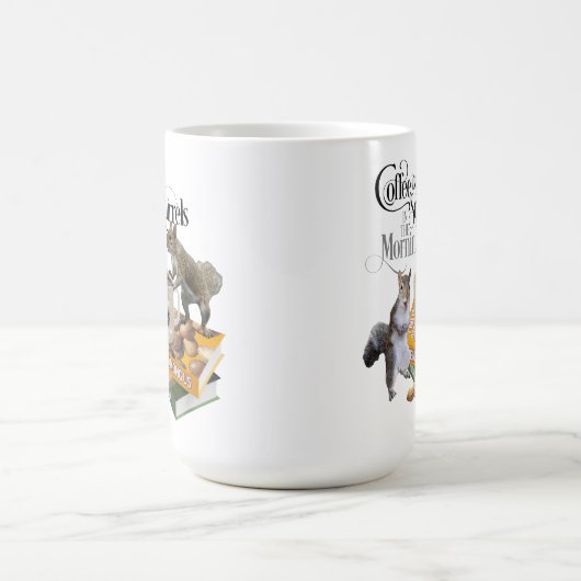 Kaffee und Eichhörnchen - Funny Squirrel Lover Kaffeetasse (Mittel)