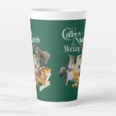 Kaffee und Eichhörnchen - Funny Squirrel Lover Lat Milchtasse (Vorderseite)