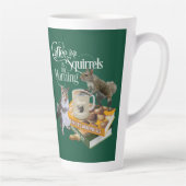 Kaffee und Eichhörnchen - Funny Squirrel Lover Lat Milchtasse (Rechts)