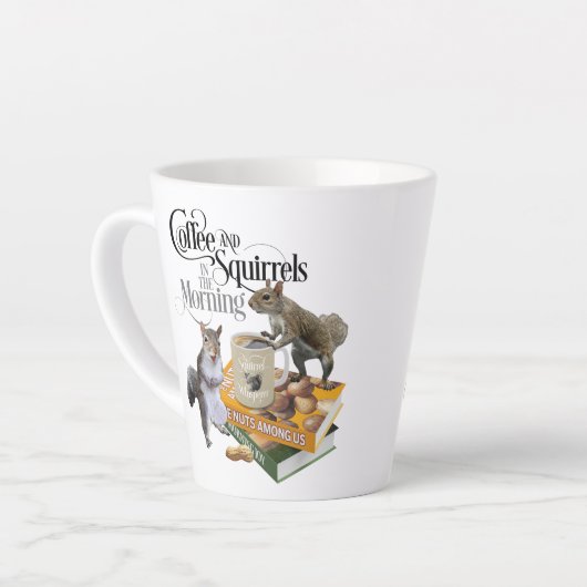 Kaffee und Eichhörnchen - Funny Squirrel Lover Milchtasse (Linke Ecke)