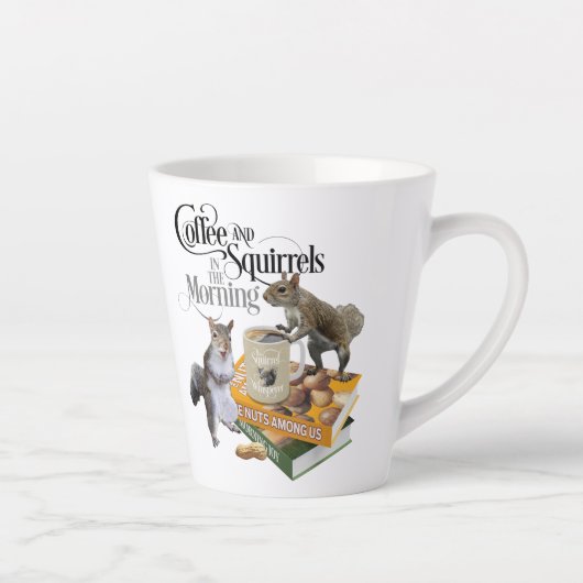 Kaffee und Eichhörnchen - Funny Squirrel Lover Milchtasse (Rechts)