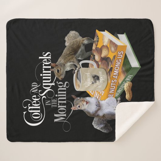Kaffee und Eichhörnchen - Funny Squirrel Lover She Sherpadecke (Vorderseite (Horizontal))