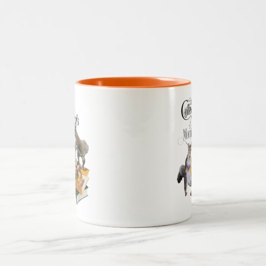 Kaffee und Eichhörnchen - Funny Squirrel Lover Zweifarbige Tasse (Mittel)