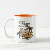 Kaffee und Eichhörnchen - Funny Squirrel Lover Zweifarbige Tasse (Links)