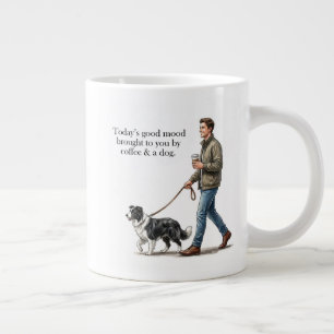 Kaffee und ein Border Collie machen den heutigen T Jumbo-Tasse