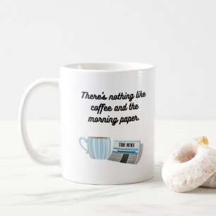 Kaffee und eine Tasse in der Zeitung