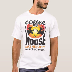 Kaffee und Elche machen mich glücklich, dass ich S T-Shirt