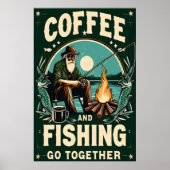 Kaffee und Fischen zusammen Poster (Vorne)