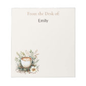 Kaffee und Floral Notizblock (Vorderseite)