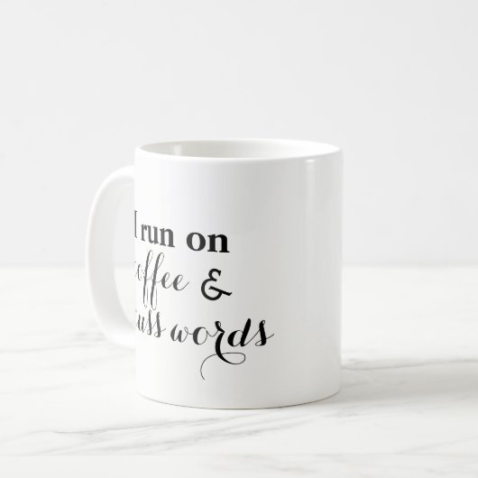 Kaffee und fluchen Wörter Kaffeetasse (Vorderseite Links)