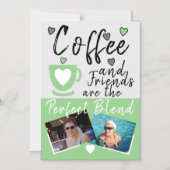 Kaffee und Fotos, grün, Kühlschrankmagnet Magneteinladung (Vorderseite)