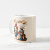 Kaffee und Freude Hahn Kaffeetasse (Vorderseite Links)