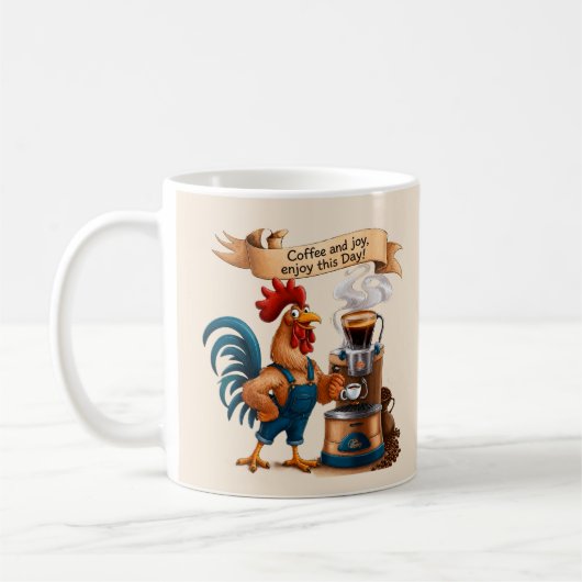 Kaffee und Freude Hahn Kaffeetasse (Links)