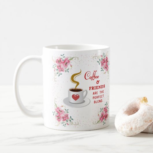 Kaffee und Freunde der perfekten Mischung Kaffeetasse (Mit Donut)