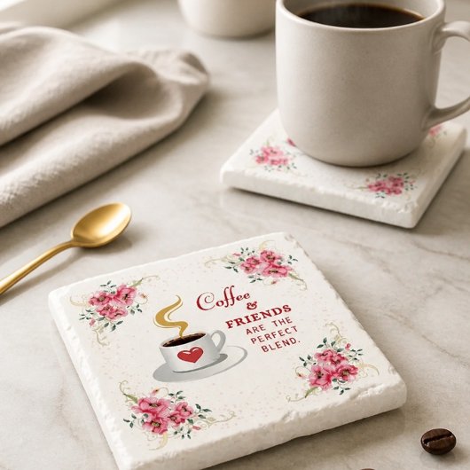 Kaffee und Freunde der perfekten Mischung Steinuntersetzer